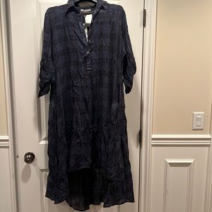 New with tags solitaire women's dress 2xx navy blue with white accents